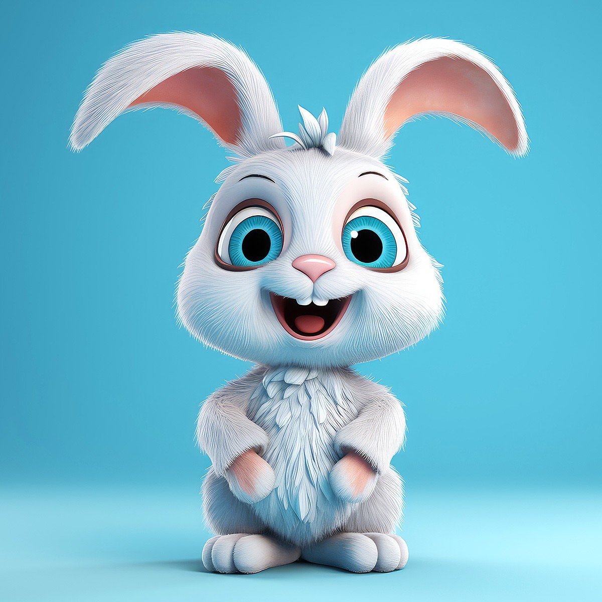 Cute 3D Rabbit with big ears