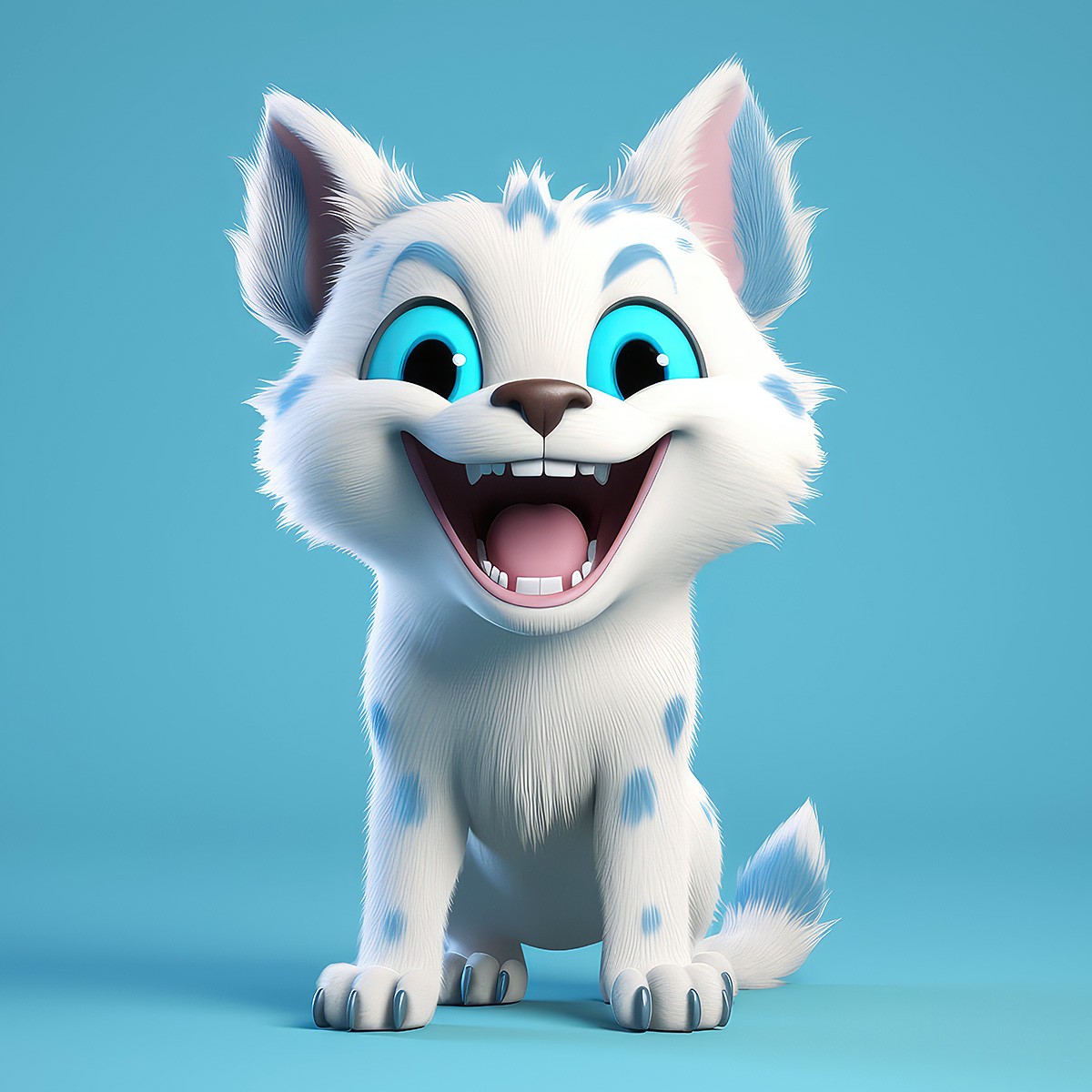 Amazing 3D Lynx with blue eyes