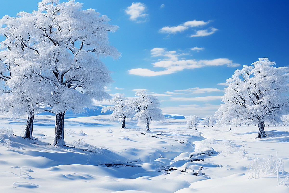 Picture of winter trees with snow