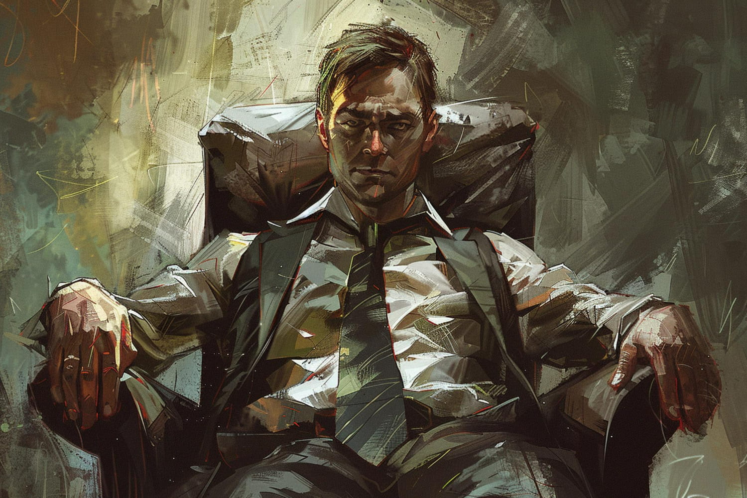 A powerful portrait of a military officer or soldier rendered in contemporary digital painting with expressive brushwork and mixed media techniques.