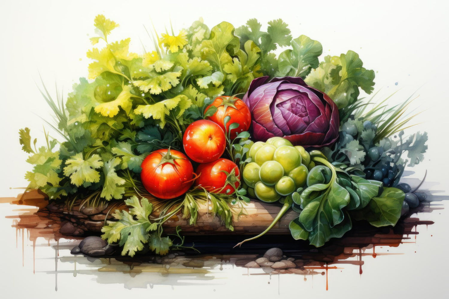 This enchanting watercolor painting celebrates the vibrant intersection of botanical precision and contemporary artistic expression.