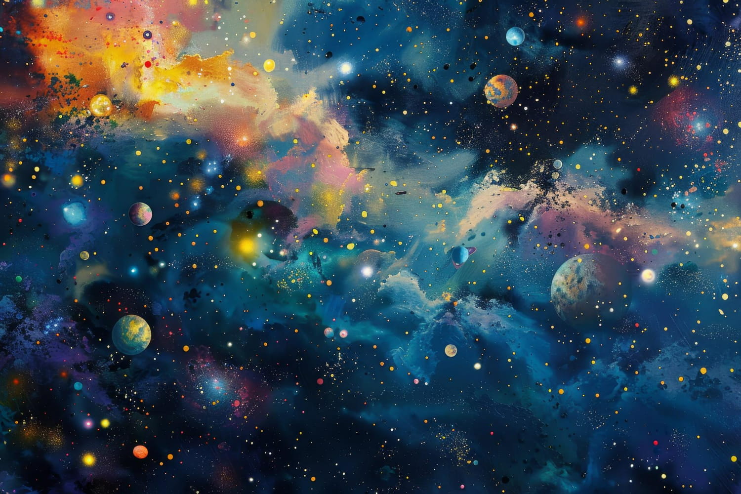 This enchanting and ethereal artwork transports viewers into the depths of a dreamy cosmic realm, where the boundaries between reality and imagination dissolve.